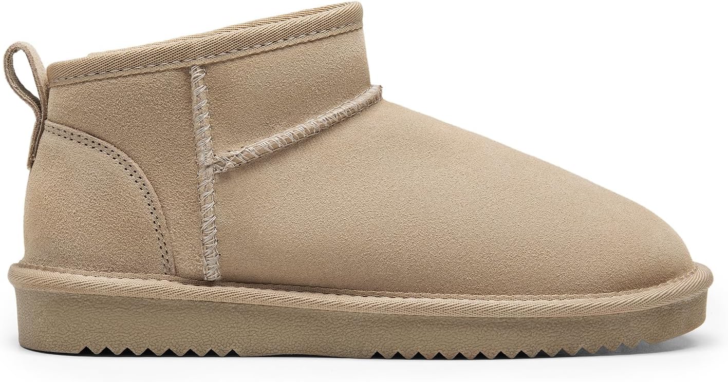 DREAM PAIRS Ankle Winter Mini Boots for Women Genuine Suede Faux Fur Lining Water Resistant Warm Snow Boots Slip On Memory Foam Comfort Booties FuzzyClassic - Image 2