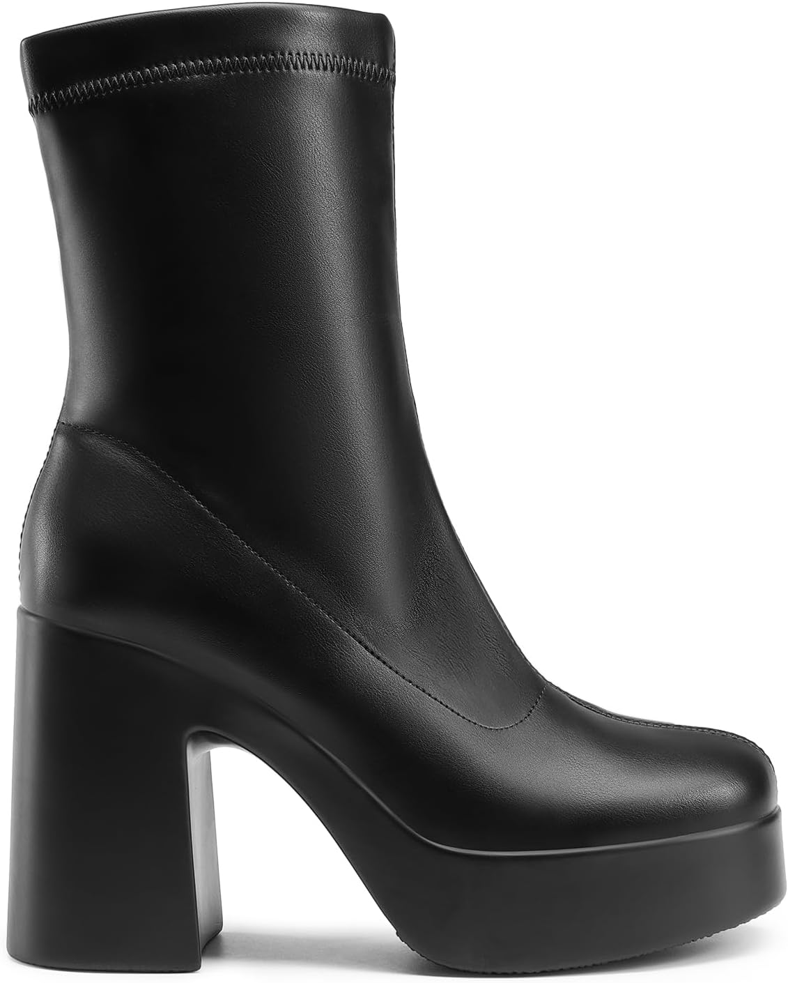 DREAM PAIRS Women's Platform Gogo Ankle Boots High Chunky Block Heel Square Toe Booties Shoes - Image 2