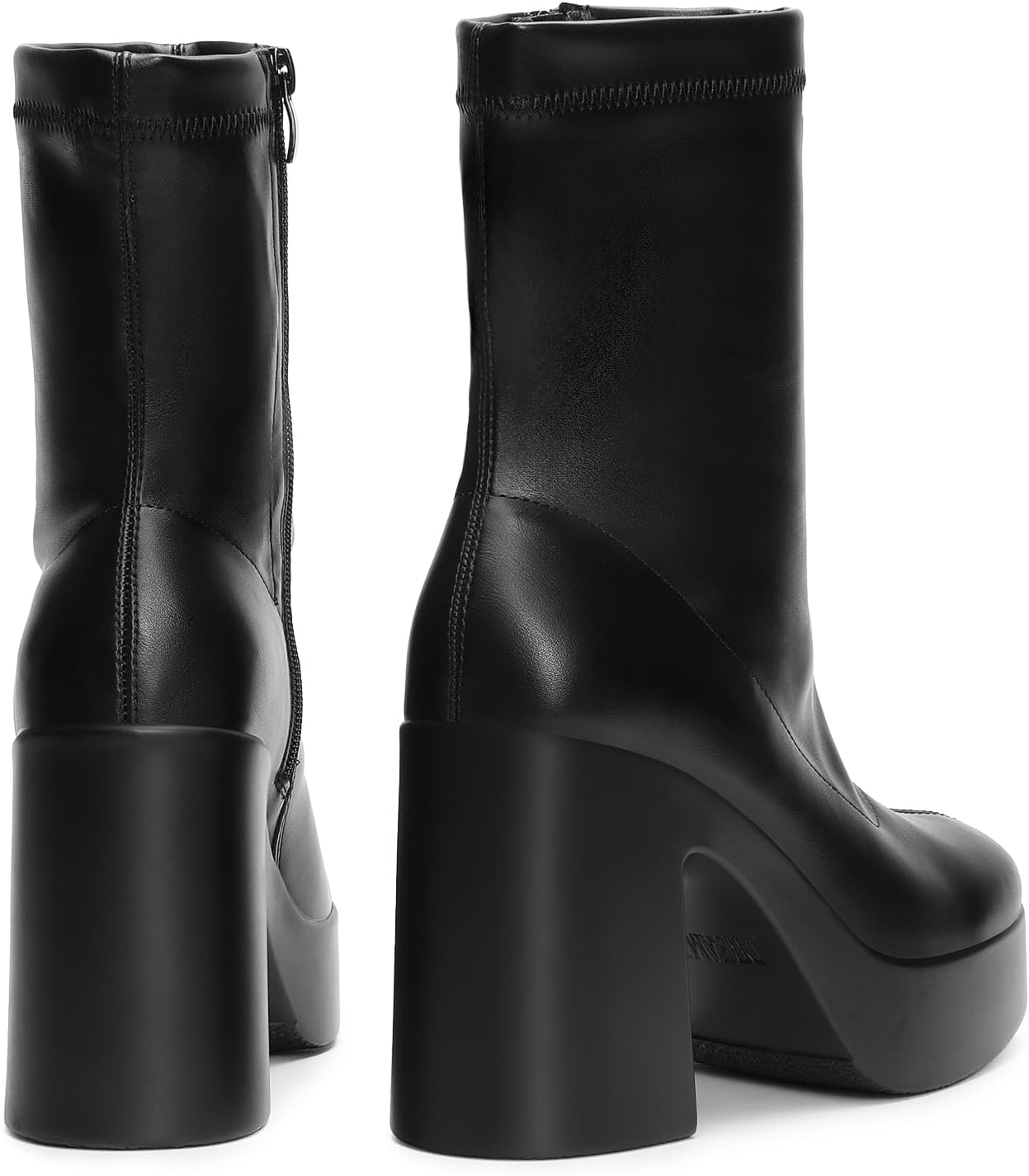 DREAM PAIRS Women's Platform Gogo Ankle Boots High Chunky Block Heel Square Toe Booties Shoes - Image 3