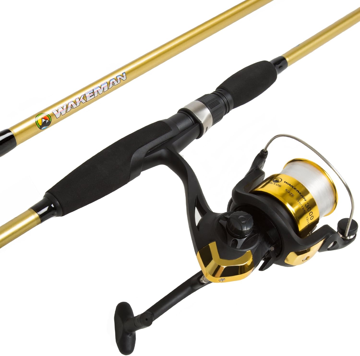 Fishing Rod and Reel Combo - Strike Series Medium Action 78-Inch Spinning Reel Pole - Fishing Gear for Bass, Trout, and Lake by Wakeman (Hot Pink)
